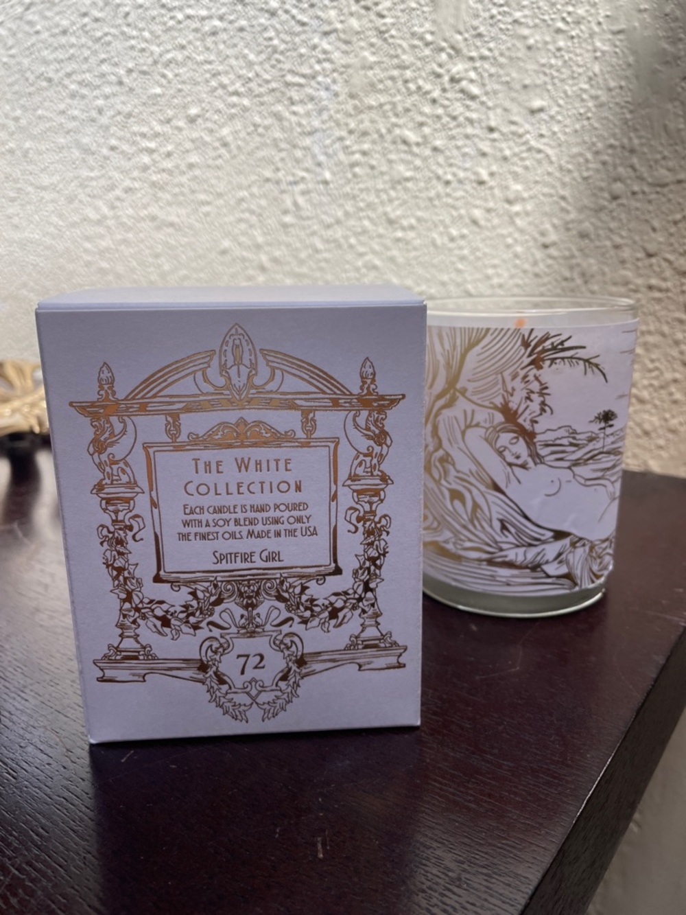 Spitfire Gold Foil Decorative Box - Cassiopeia 60hrs Soy Blend Made in USA